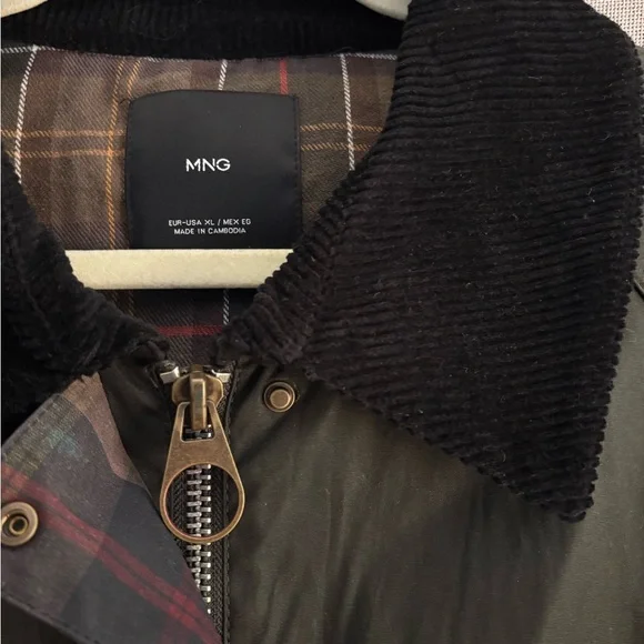 NWOT Mango Corduroy Collar Waxed Effect Oversize Barn Jacket, XL - Picture 4 of 10